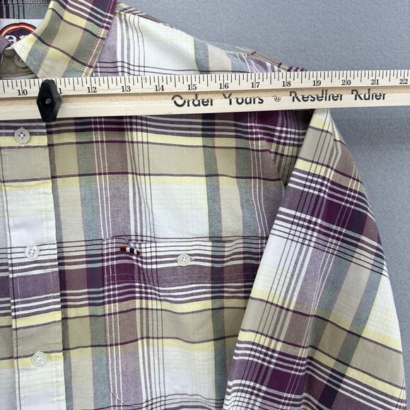 Y2K Larro Western‎ Plaid Button Down White Striped Shirt Men’s M VTG Cowboy - Picture 4 of 7